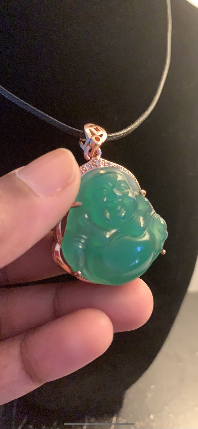 Green Jade Buddha Pendant