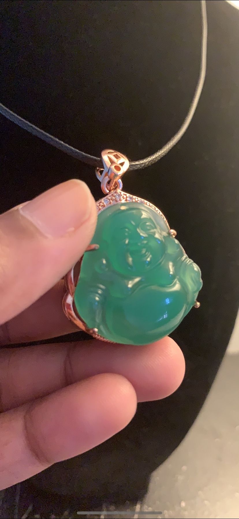 Green Jade Buddha Pendant 