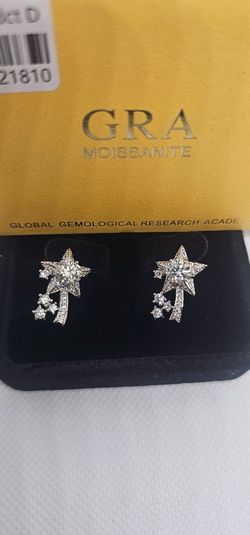 925 sterling silver 0.8ct moissanite star earings