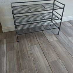 Gray, Metal Shoe Rack