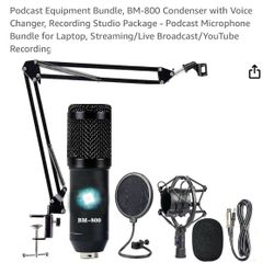 Studio Equipment Bundle, BM-800 Condenser with Voice Changer, Recording Studio Package - Podcast Microphone Bundle for Laptop, Streaming/Live Broadca