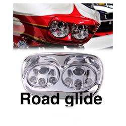 Headlight Dual 5 3/4” LED Fit Road Glide Ultra 2004 Thru 2013