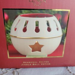 Lenox Seasonal Brites Jingle Bell Votive. Opened Box, Never Used