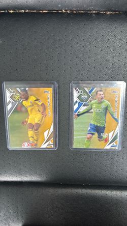 2015 Topps MLS Rare Orange Parallel Lot /25 Seattle Sounders + Columbus Crew