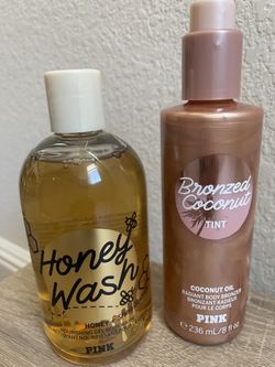 VS PINK - Honey Body Wash (12 fl oz) + Bronzed Coconut Oil (8 fl oz)