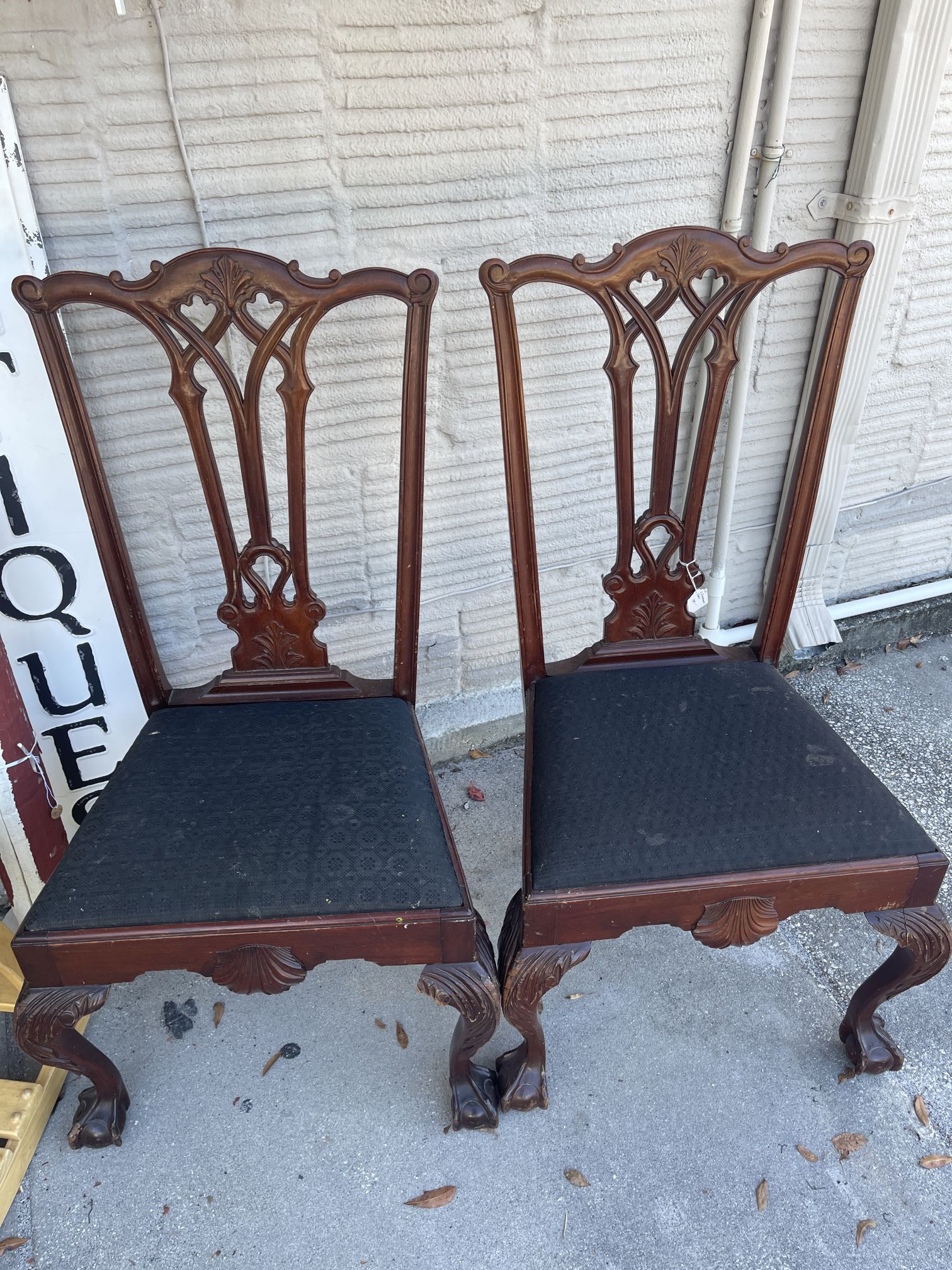 Set Of 6 Vintage Chippendale Dining Room Chairs