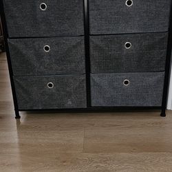  Storage Unit with 6 Easy Pull Fabric Drawers, Dresser Drawer, Organizer Unit with Metal