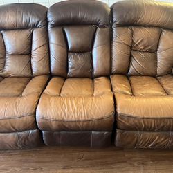 Leather Couch W/ recliner 