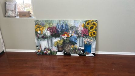 Make an offer—Large Floral Market Canvas Wall Art