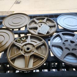 3 Metal Movie Reels With Lids