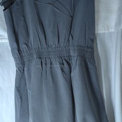 Silver Grey Silk Mini Dress