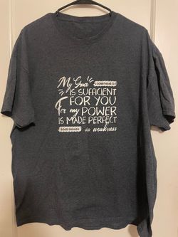 Source Unknown Charcoal Gray Short Sleeve Tee with White Faith Graphic
