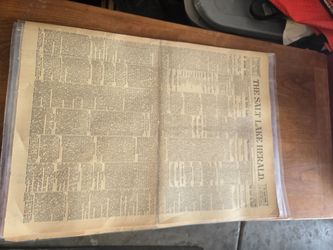 Antique 'The Salt Lake Herald' Newspaper - May 22, 1891