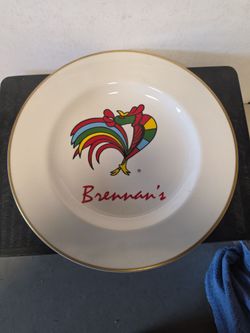 Multi colored rooster plate.