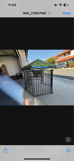 PawHut Dog Playpen with door and umbrella
