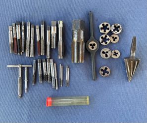 Random Lot 33pcs Machinist Taps Dies NC HSS Countersink/Reamer T-Bore Gauge