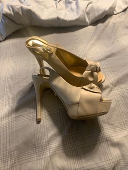 Gold platform heels