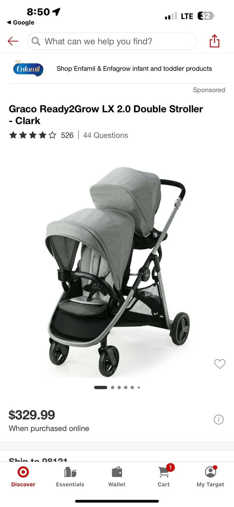 New Graco Ready2Grow Double Stroller