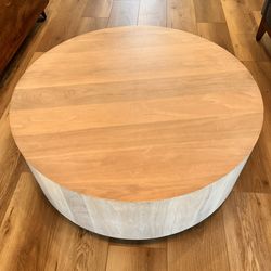 Crate and Barrel 40” Round Coffee Table