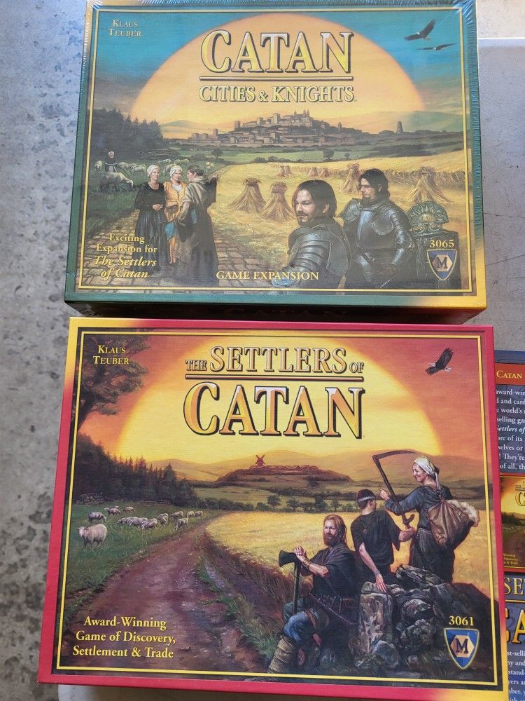 The Settlers Of Catan (Open Box) And Cities And Knights (Sealed) Expansion Pack Board Games