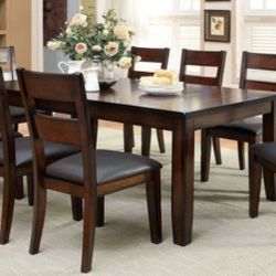 Brand New Dark Cherry 9pc Formal Dining Table Set 