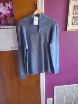 NEW AUTHENTIC MENS MANGO ZIPUP NECK HEAVY TOP.