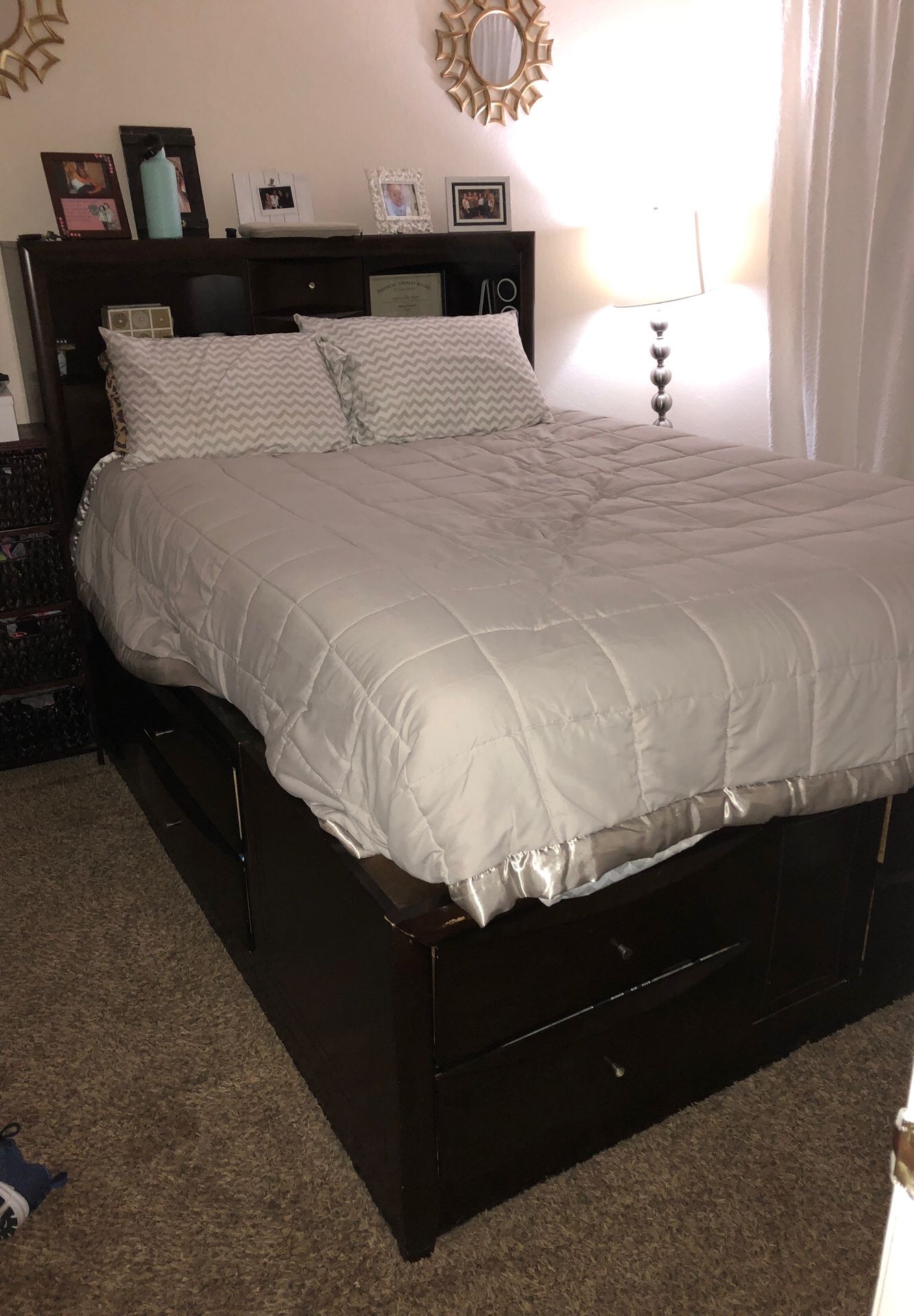 Wayfair queen bed frame with storage