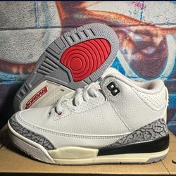Jordan 3 White Cement  1.5 Y  New   Replacement Box 
