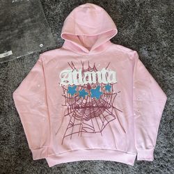  Sp5der Atlanta Hoodie Pink Medium