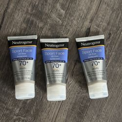 Neutrogena Sport Face Oil-Free Lotion Sunscreen  SPF 70+  2.5 fl. oz pack of 3