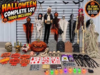 Huge Halloween Decoration Lot – Animatronics, Skeletons, Hanging Props & More