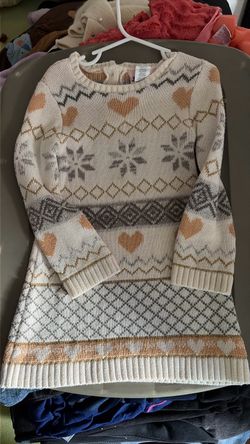 Girls Fair Isle Knit Sweater Dress
