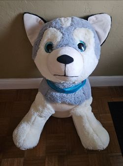 Large 33" Grey Huskie Plush