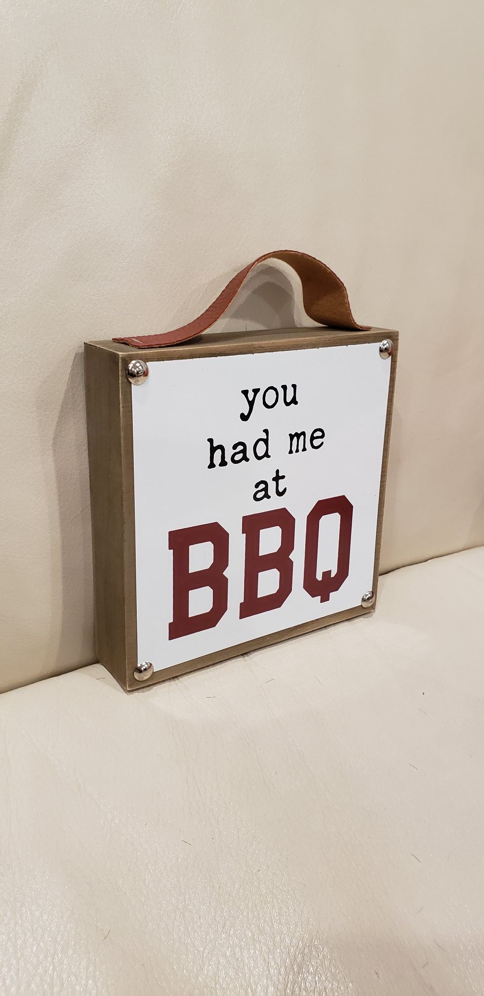 You had me at BBQ Modern Farmhouse Country grilling backyard grill decor sign • Easy to hang • 5.5 x 5.5"