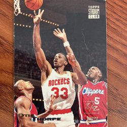 Otis Thorpe Rockets Topps Stadium Club Triple 3/2 Double 12/17/1992
