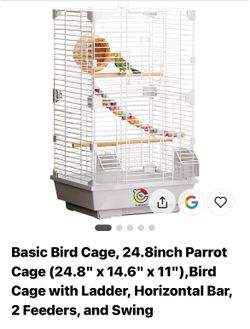 Craftsboys Bird Cage with Ladder and Feeders