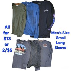 Men's Long Sleeve T-Shirts Size Small