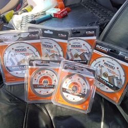 Rigid 5.5 multiflower diamond blade and 4.4 turbo mesh diamond blade