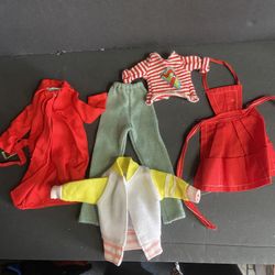 Vintage 1960s Barbie Clothes Lot Red Flare, Weekender, Campus Sweetheart 5 Items