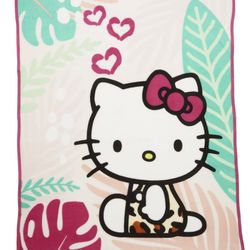 Hello Kitty Kids Pink & White Throw 