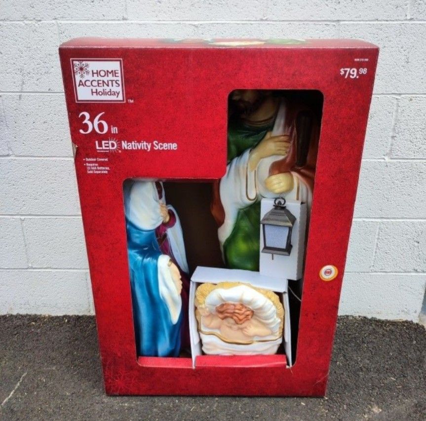 36 In Tall LED Nativity Scene Outdoor Indoor Lawn Decor Xmas Christmas Baby Jesus