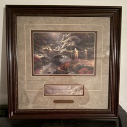 Thomas Kincaid framed bridge scene