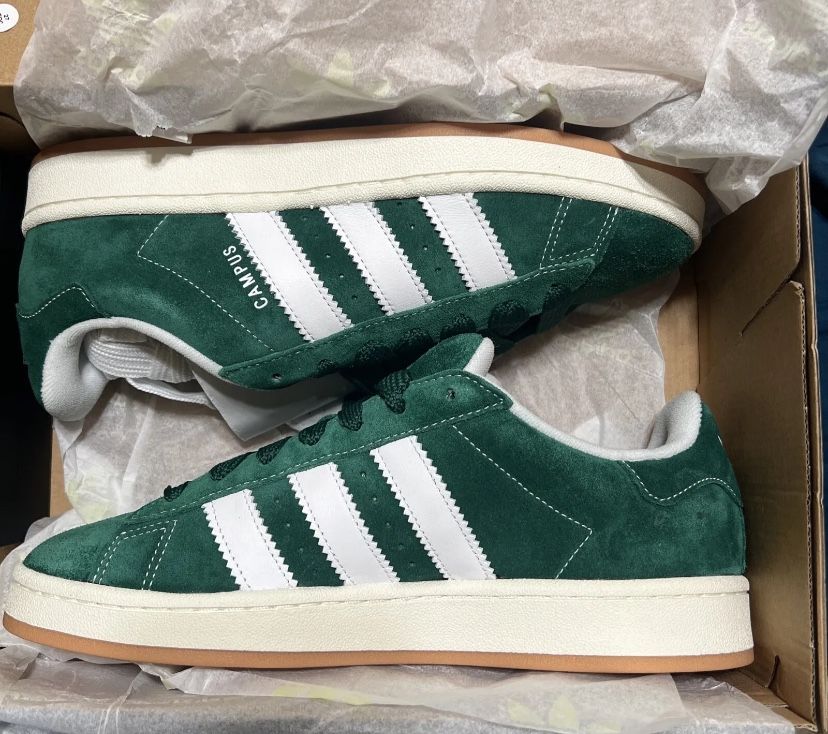 Adidas Campus 00s Dark Green Cloud White Size 10