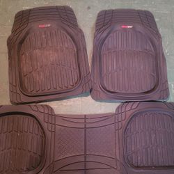 5 Piece Motor Trend Black Rubber Car Mats 