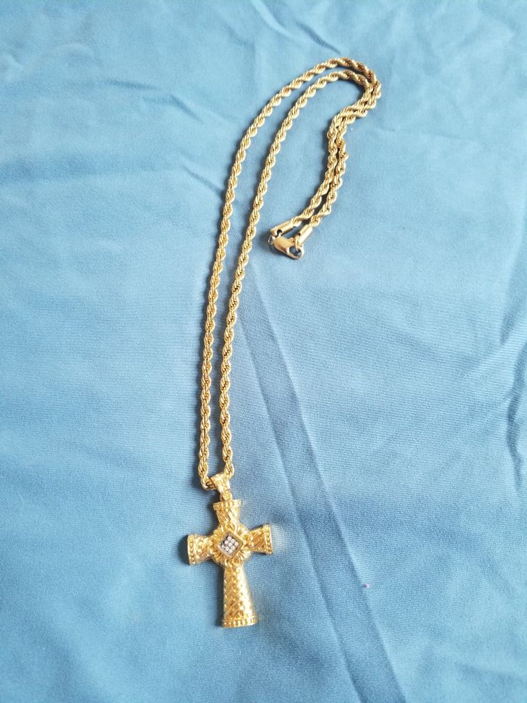 $32 Gold plated cross necklace $32
