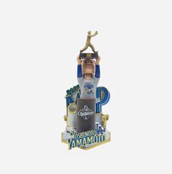 Yoshinobu Yamamoto Los Angeles Dodgers 2025 World Series MVP Mini Bobblehead Scene