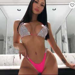 Silver and White , Black And Silver, Pink And Silver Bikini Set Sparkles for Swim