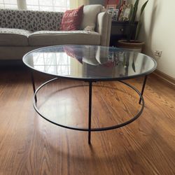 Living Room Coffee Table  36 Inch Glass 