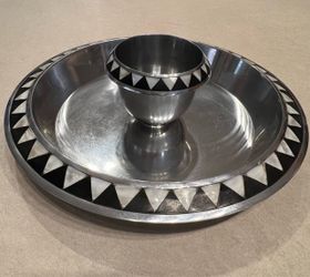 Metal Chip and Dip Serving Set - Mother of Pearl - never used