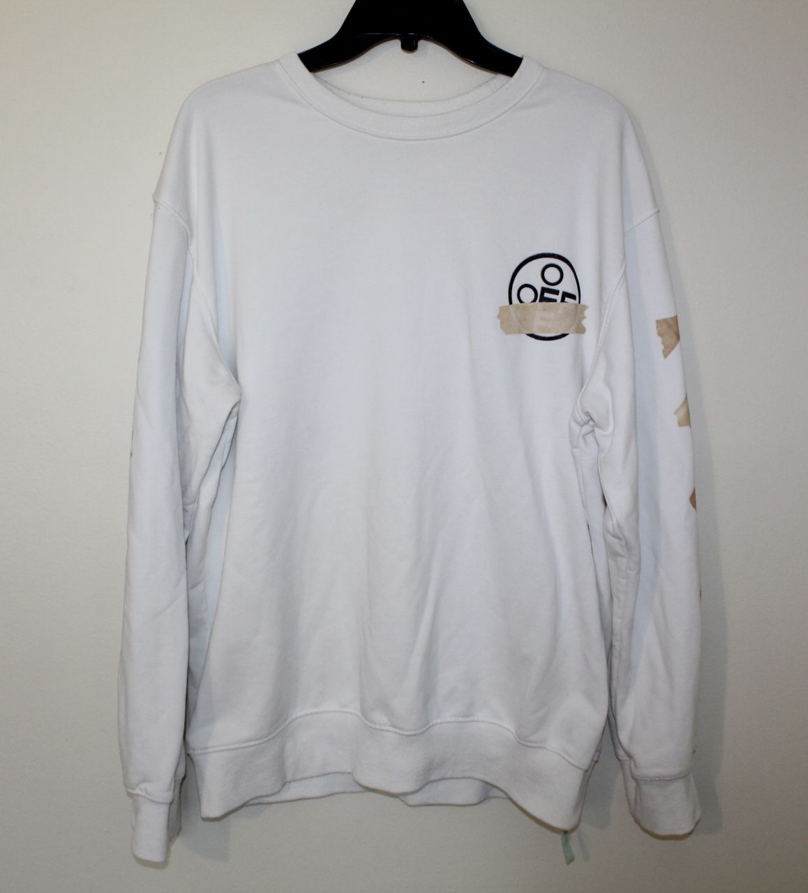 Off White x Virgil Abloh Crewneck Sweatshirt White Tape Size Large